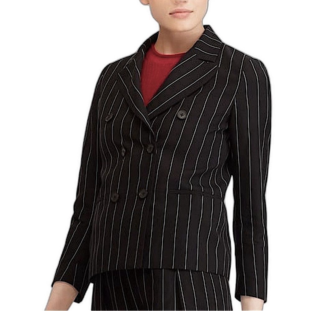 Ralph Lauren Black Label Pinstripe Double-Breasted Wool Jacket Size 6 - Picture 7 of 7